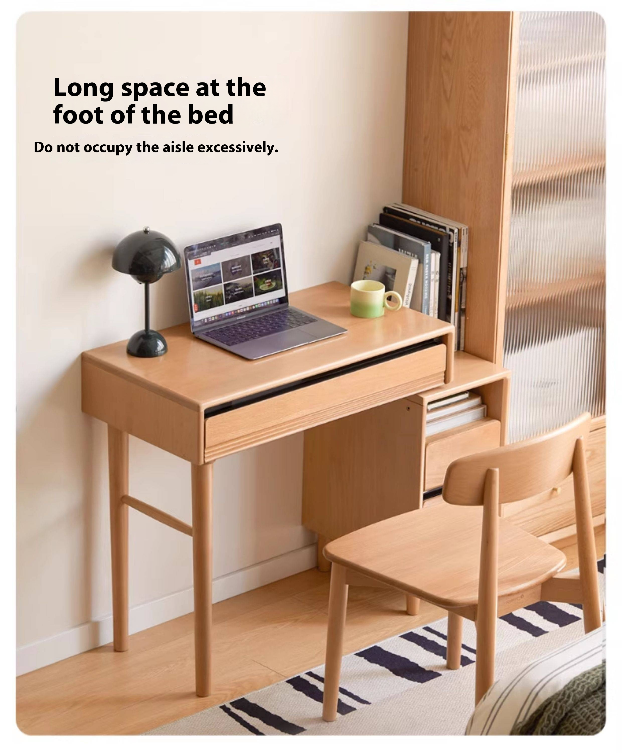 European Beech Solid Wood Retractable Modern Dressing Table