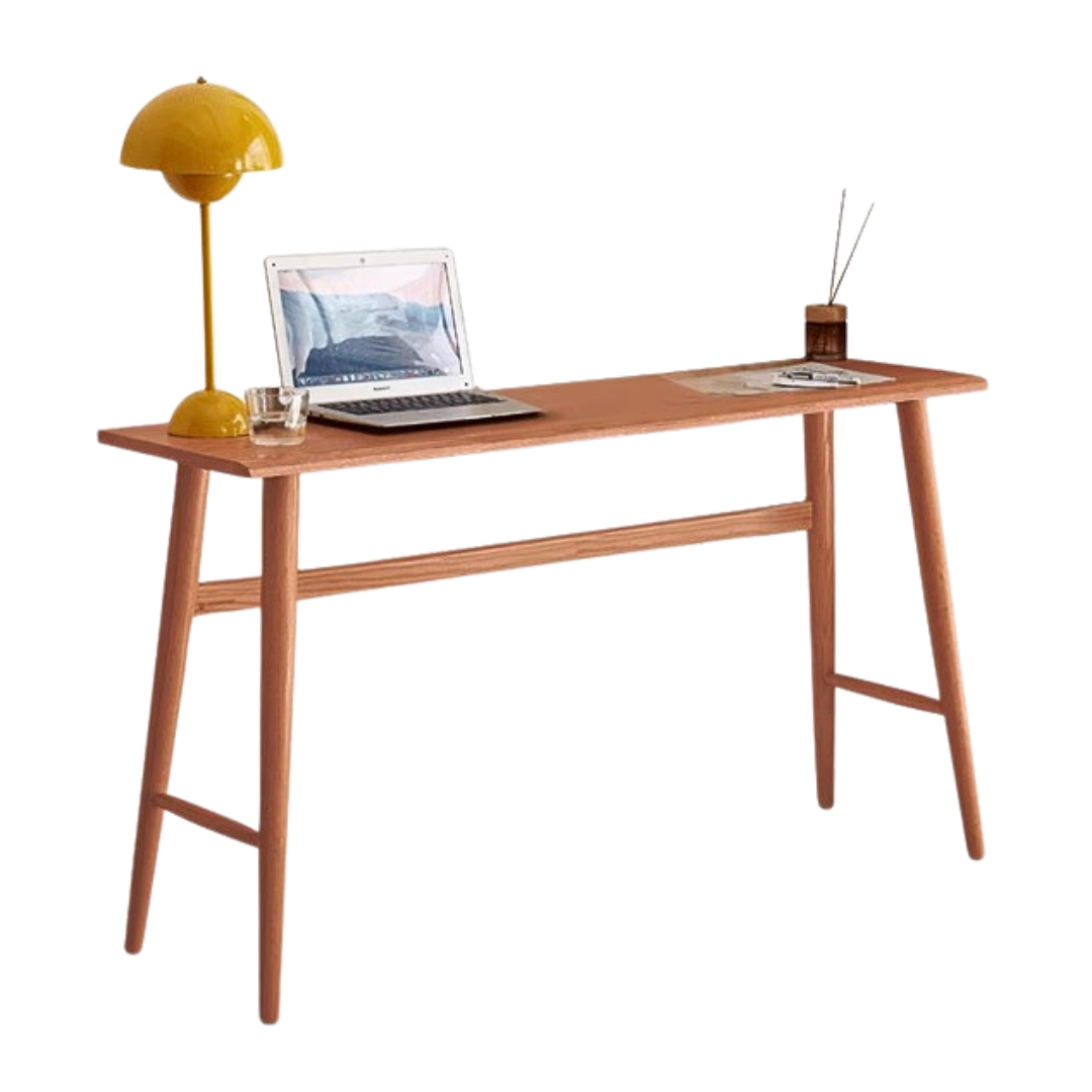 Oak, Cherry Solid Wood Narrow Office Desk