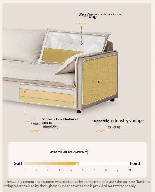 Cream-style washable fabric sofa with relaxed silhouette