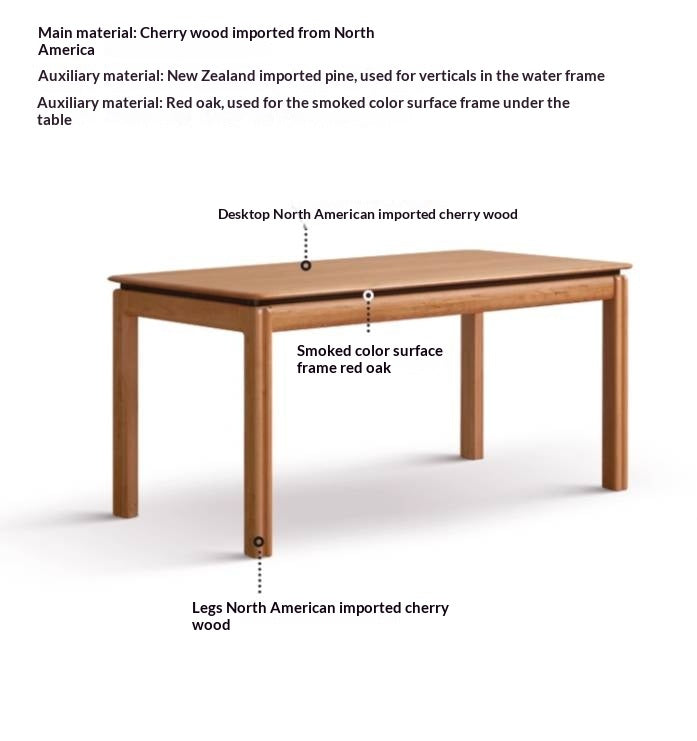 Cherry Solid Wood Vintage Style Dining Table