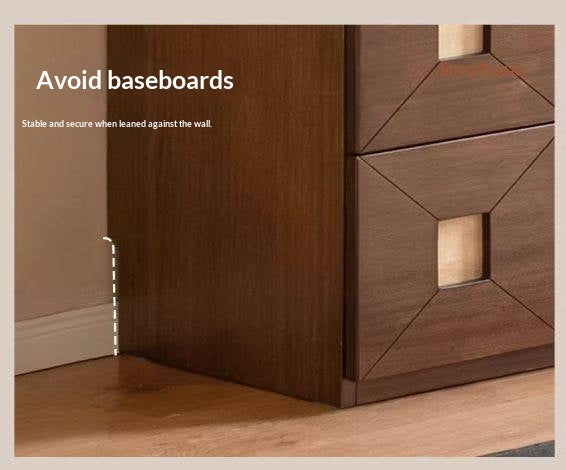 Sandalwood Solid Wood Vintage TV Cabinet with Floor Standing and Storage Space