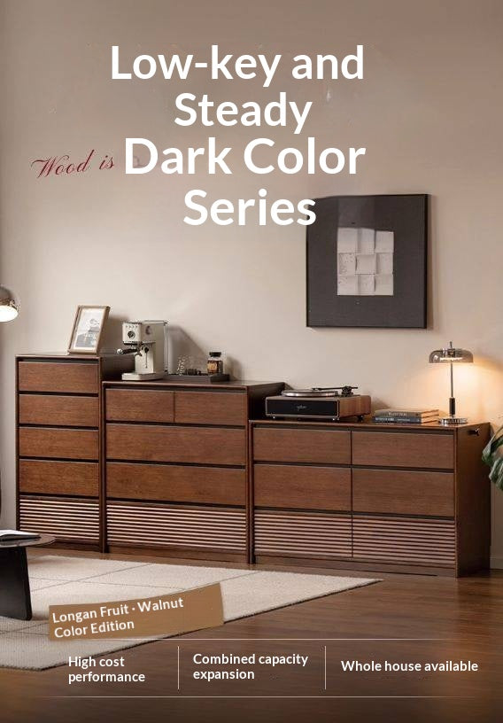 Solid Longan Hardwood Chest of Drawers
