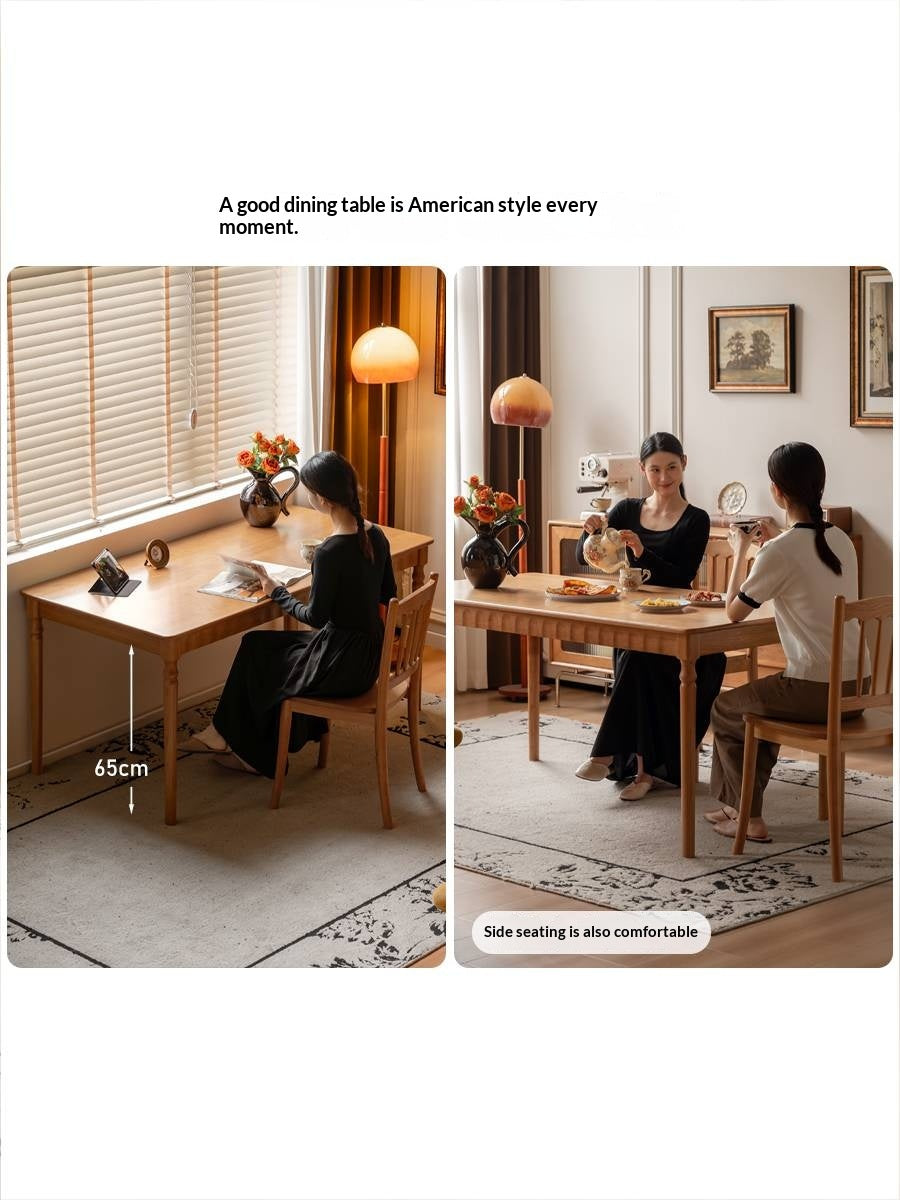 Cherry Solid Wood American Retro Dining Table