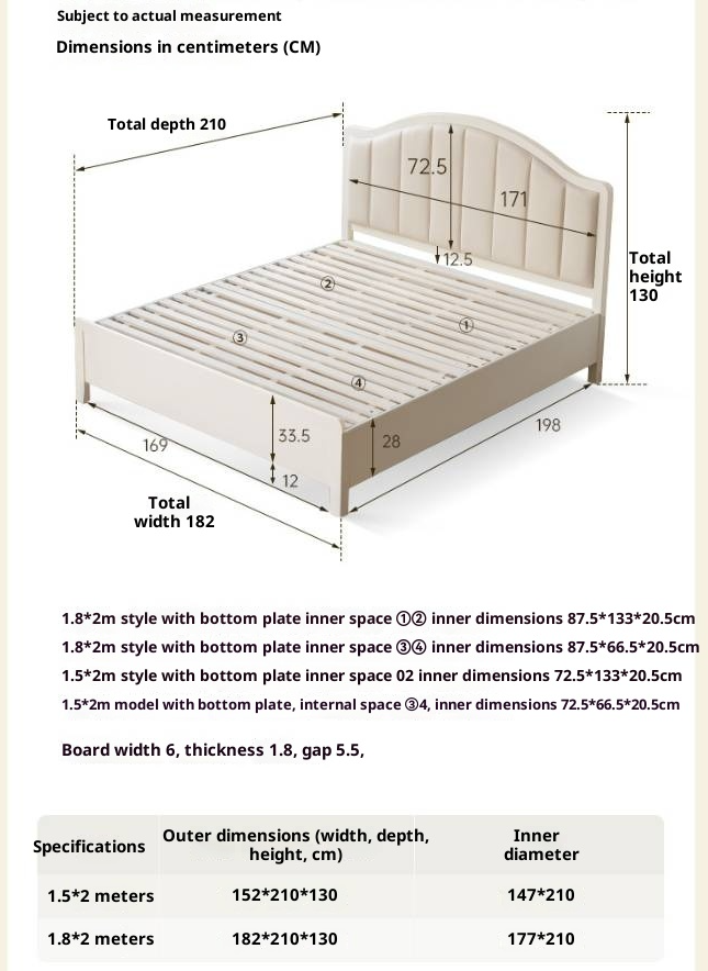 Rubberwood Solid Wood White Large Box Bed American Style