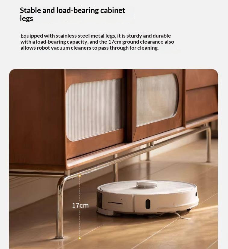 Tulipwood Solid Wood Light French TV Cabinet Sliding Door.