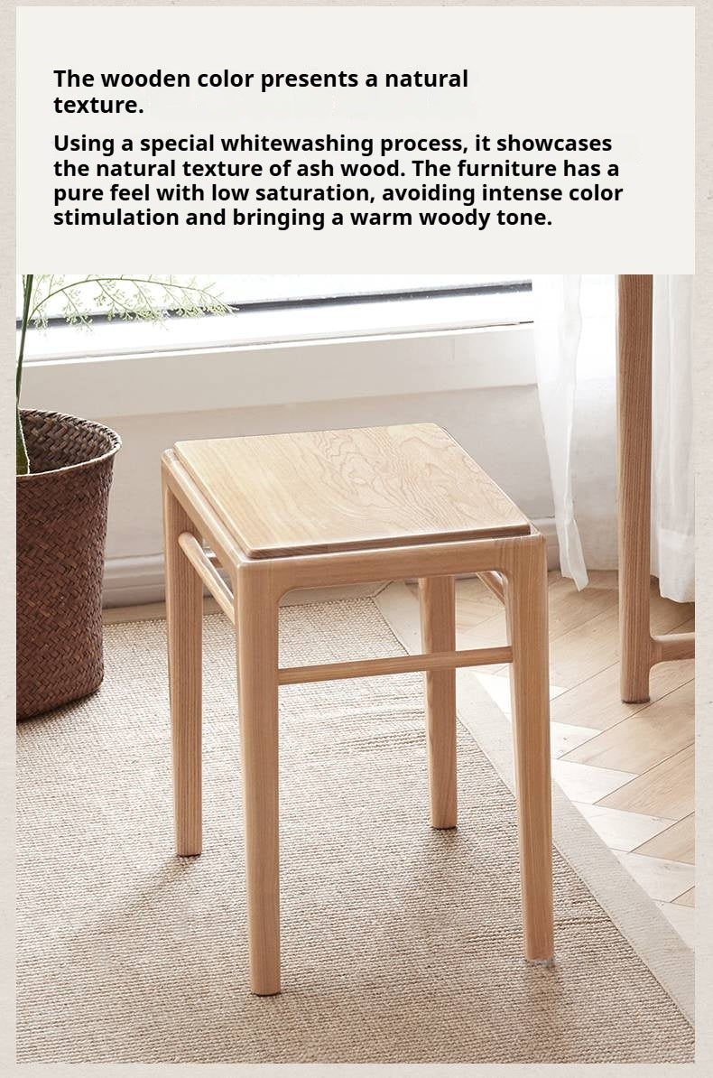 Ash Solid Wood Light Luxury Modern Makeup Stool