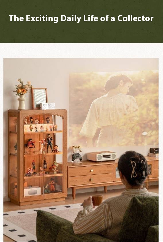 Cherry Solid Wood Retro Style With Light Side Cabinet