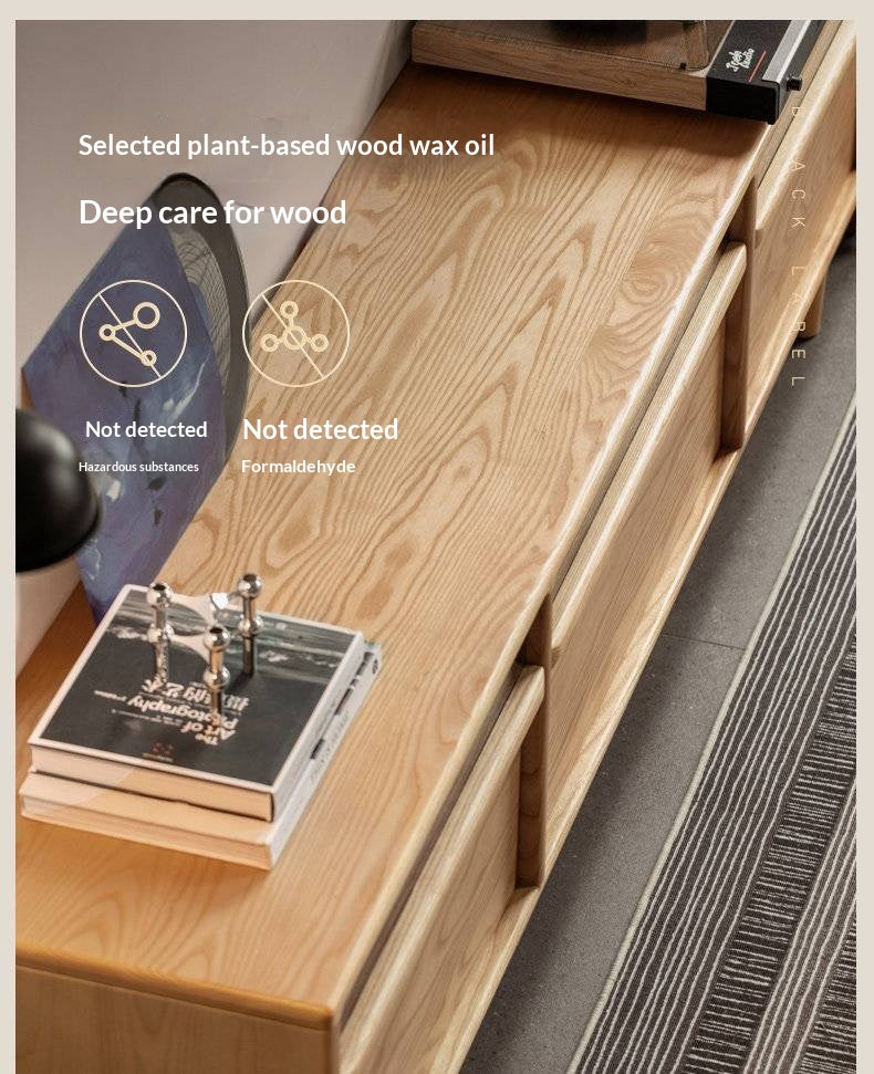 Ash Solid Wood Floor TV Cabinet