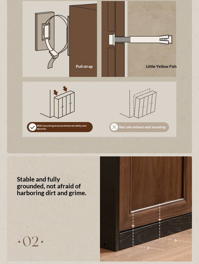 Black Walnut Solid Wood Wardrobe French Retro Style