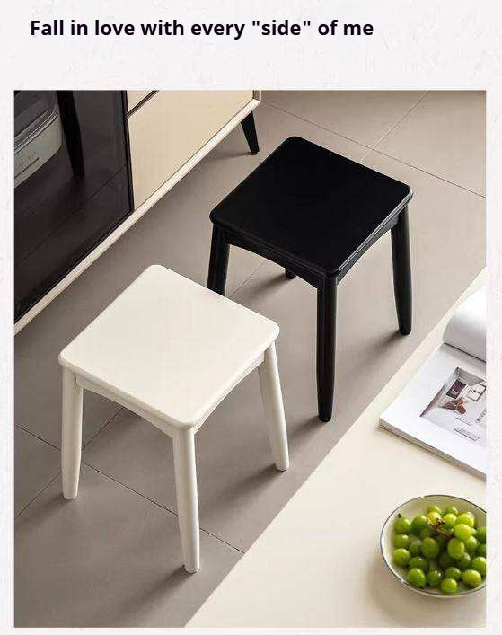 Solid Rubberwood Square Stools