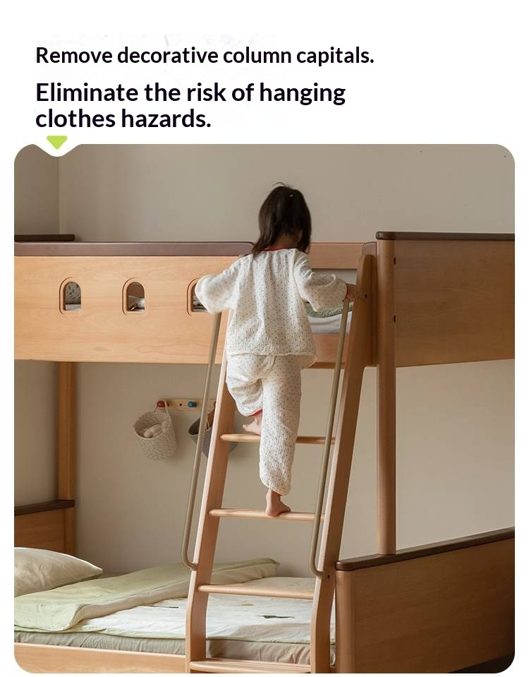 Beech Solid Wood Detachable Bunk Bed with Playful Design
