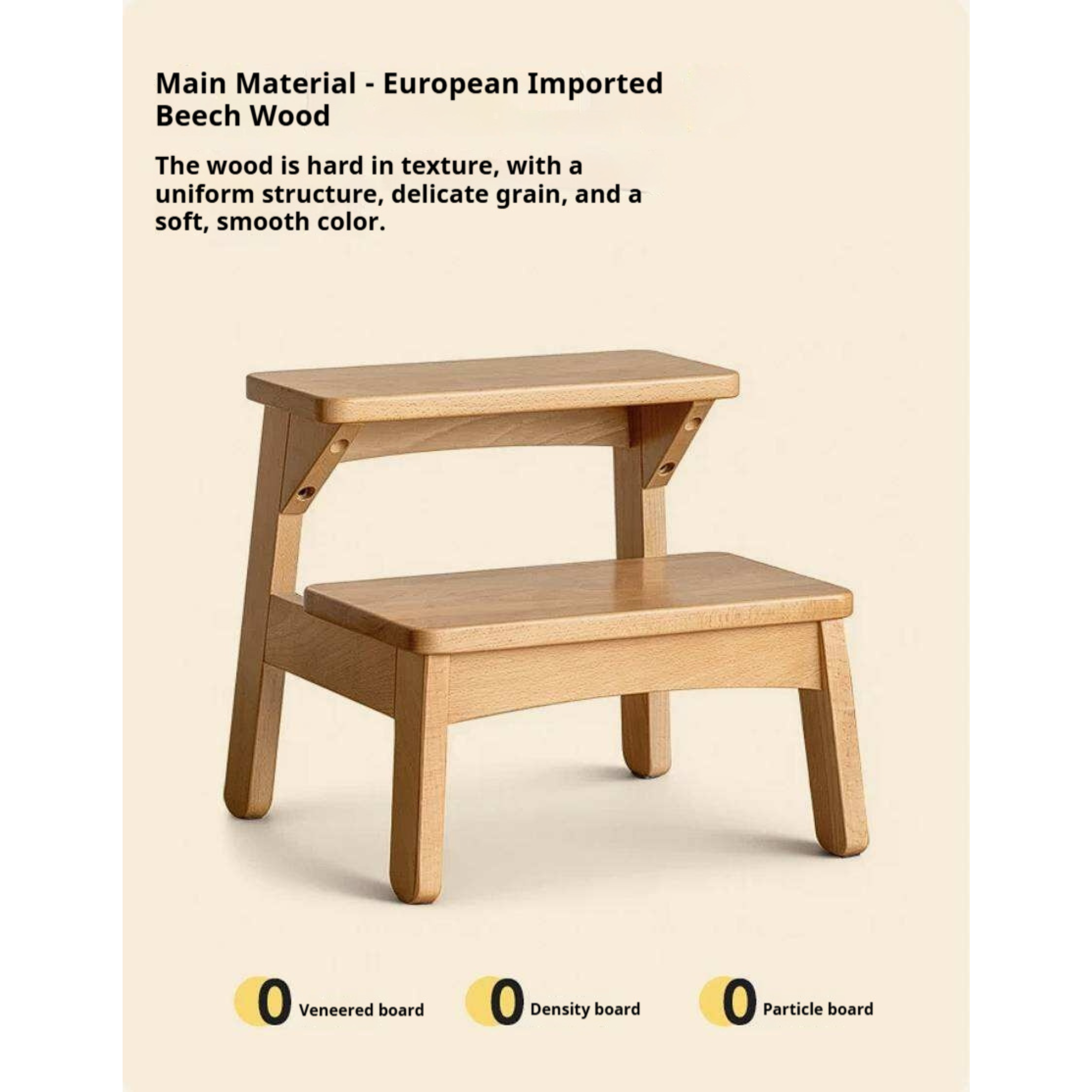 Beech Solid Wood Kids Multifunctional Low Foot Chair,Step Stool
