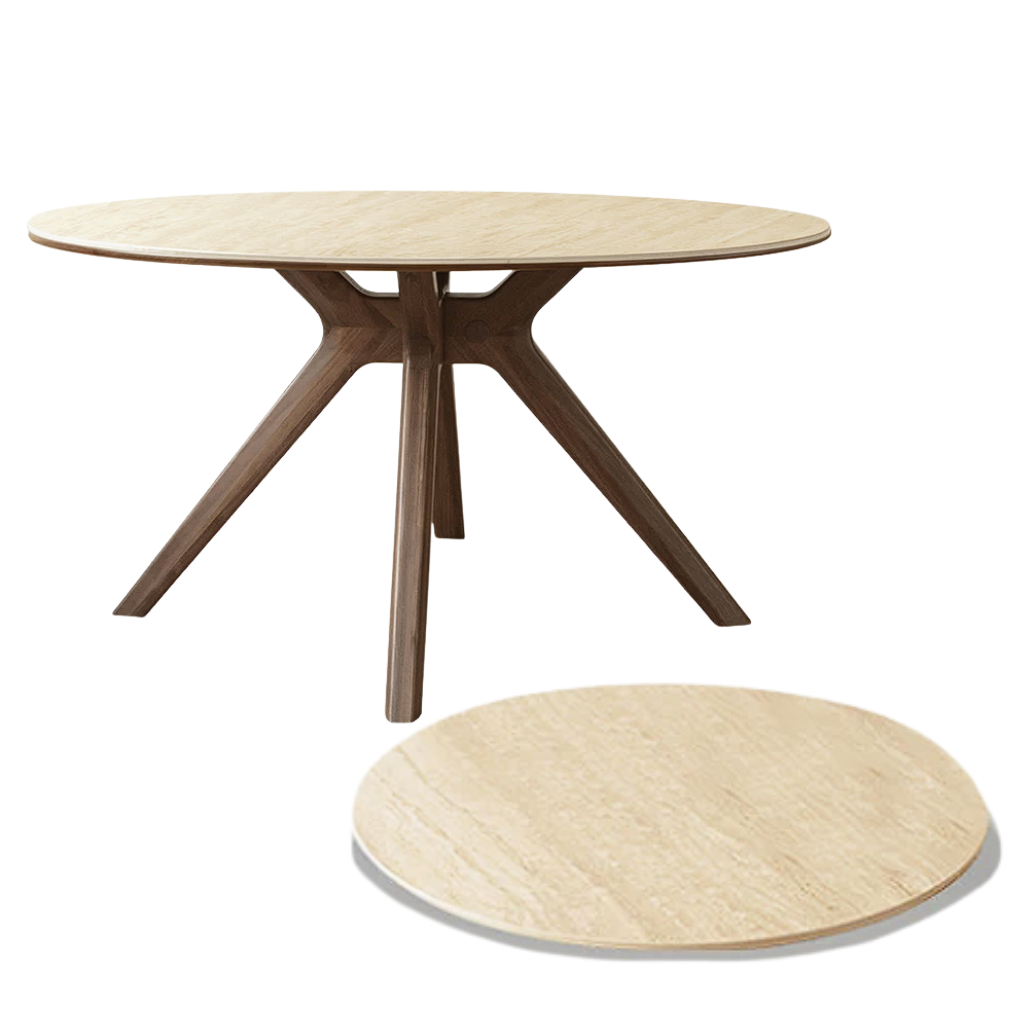Black Walnut Solid Wood Round Dining Table