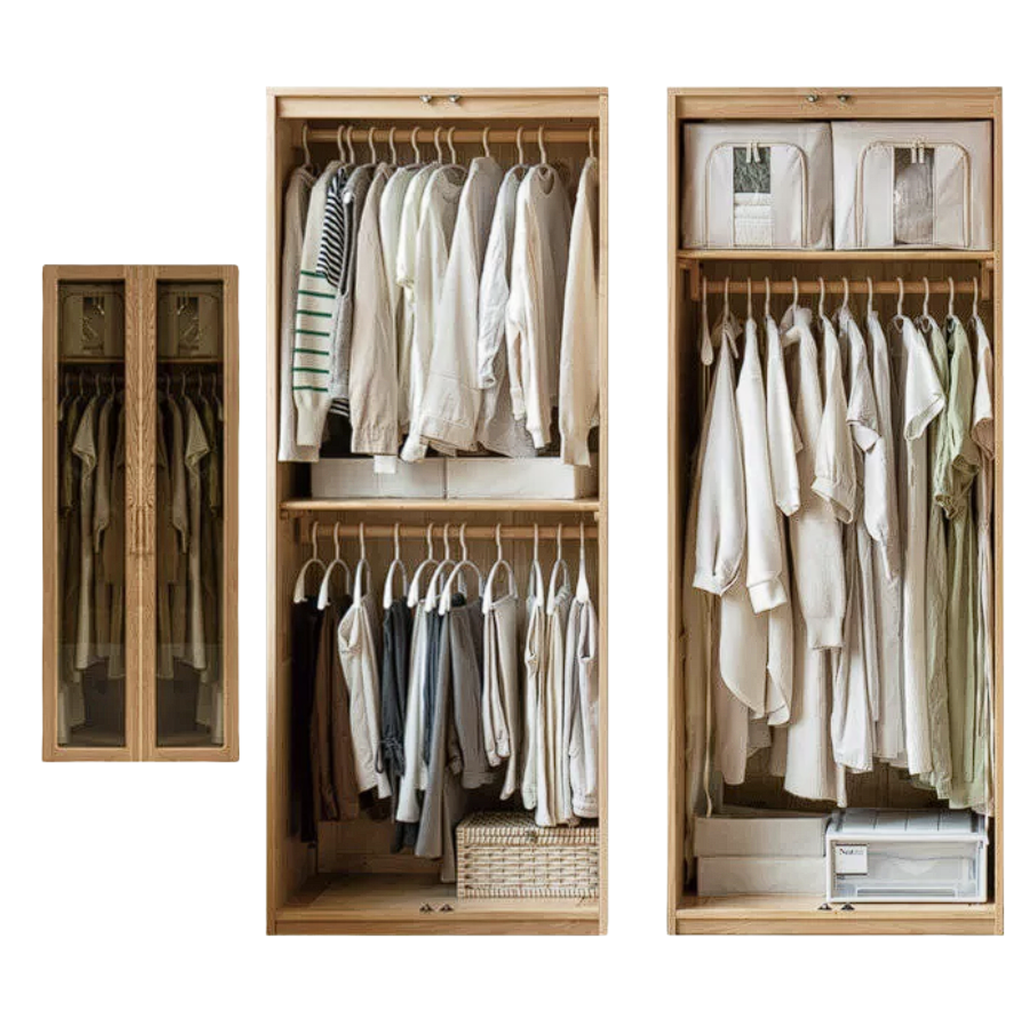 Oak Solid Wood Modern Wardrobe Free Combination