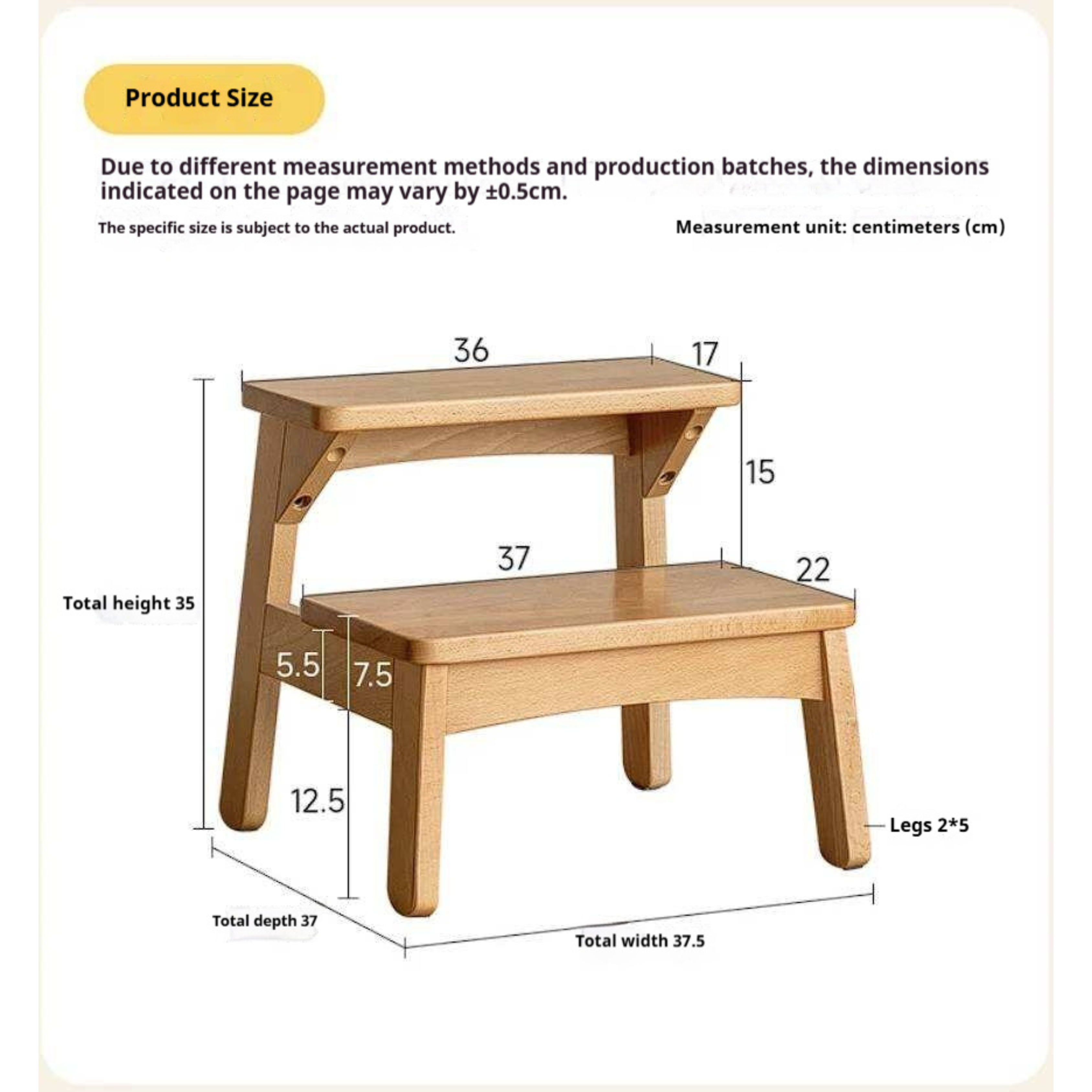 Beech Solid Wood Kids Multifunctional Low Foot Chair,Step Stool