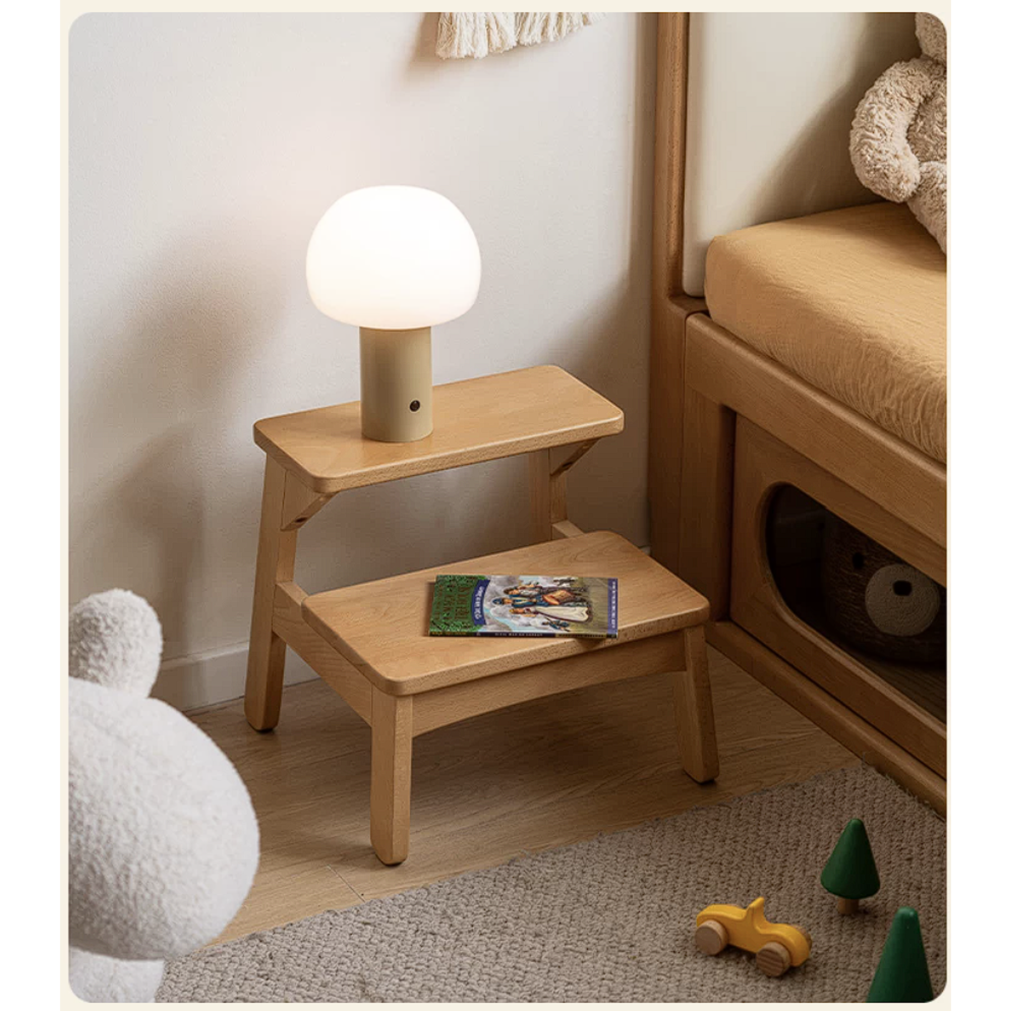 Beech Solid Wood Kids Multifunctional Low Foot Chair,Step Stool