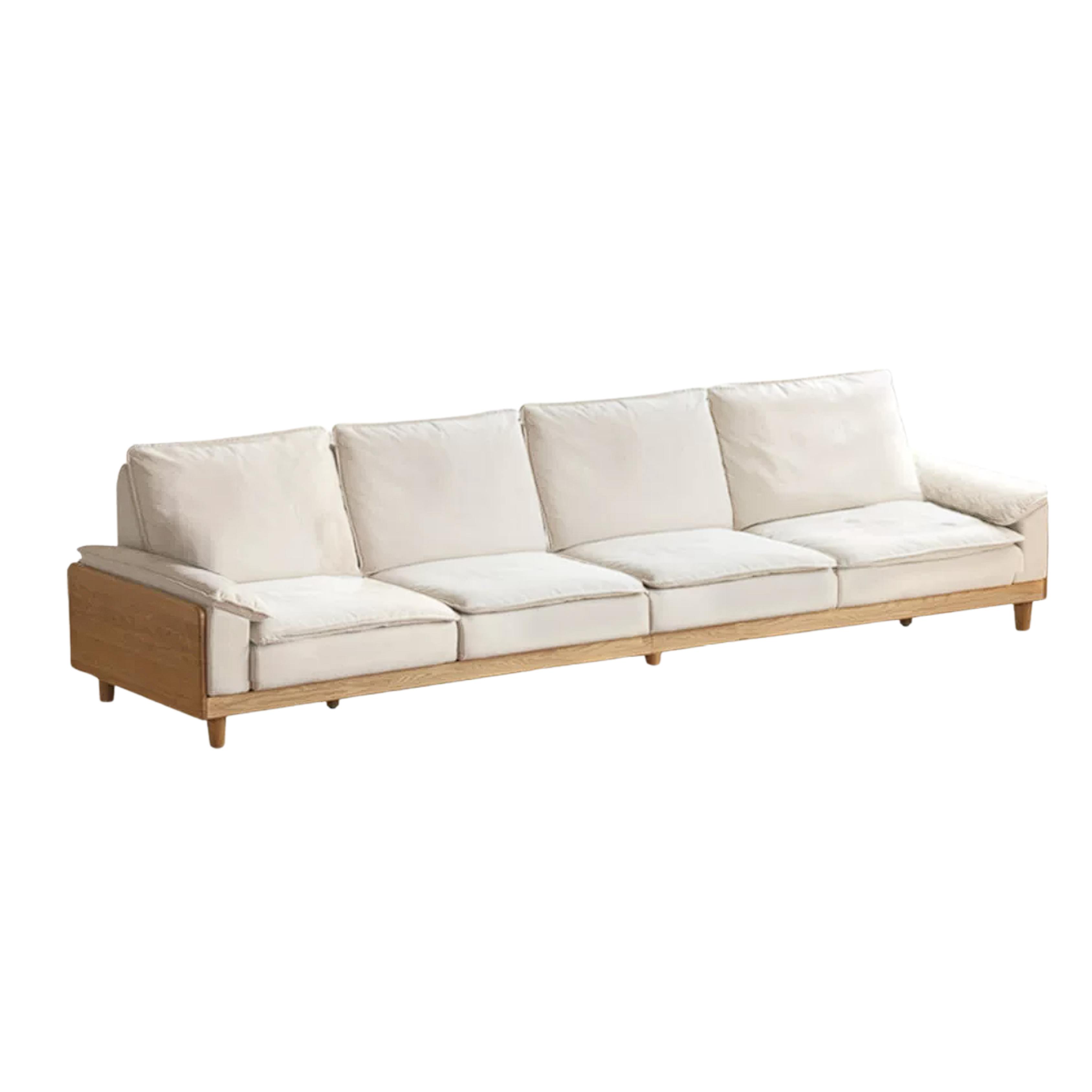 Red Oak, White Oak, Ash Solid Wood Linen Track Arm Sofa