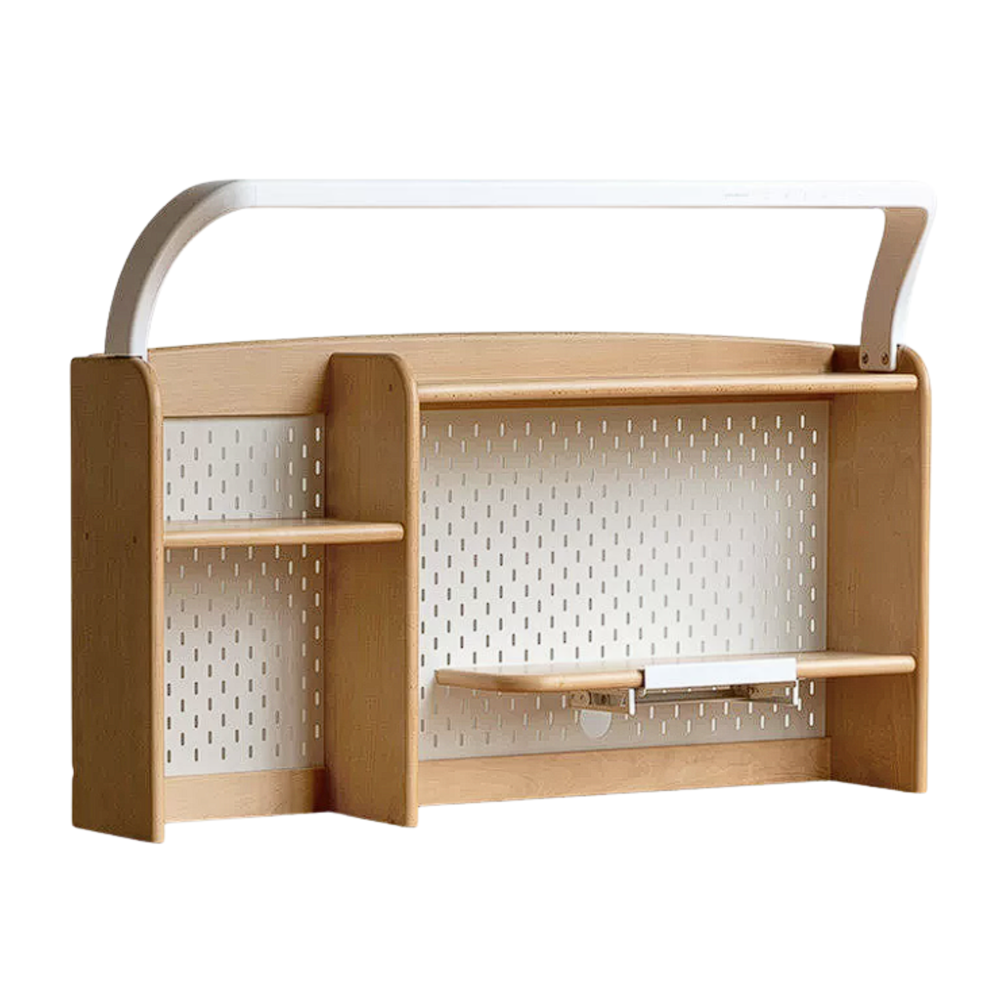 Beech, Oak, Rubberwood Solid Wood Study Desk with Shelf