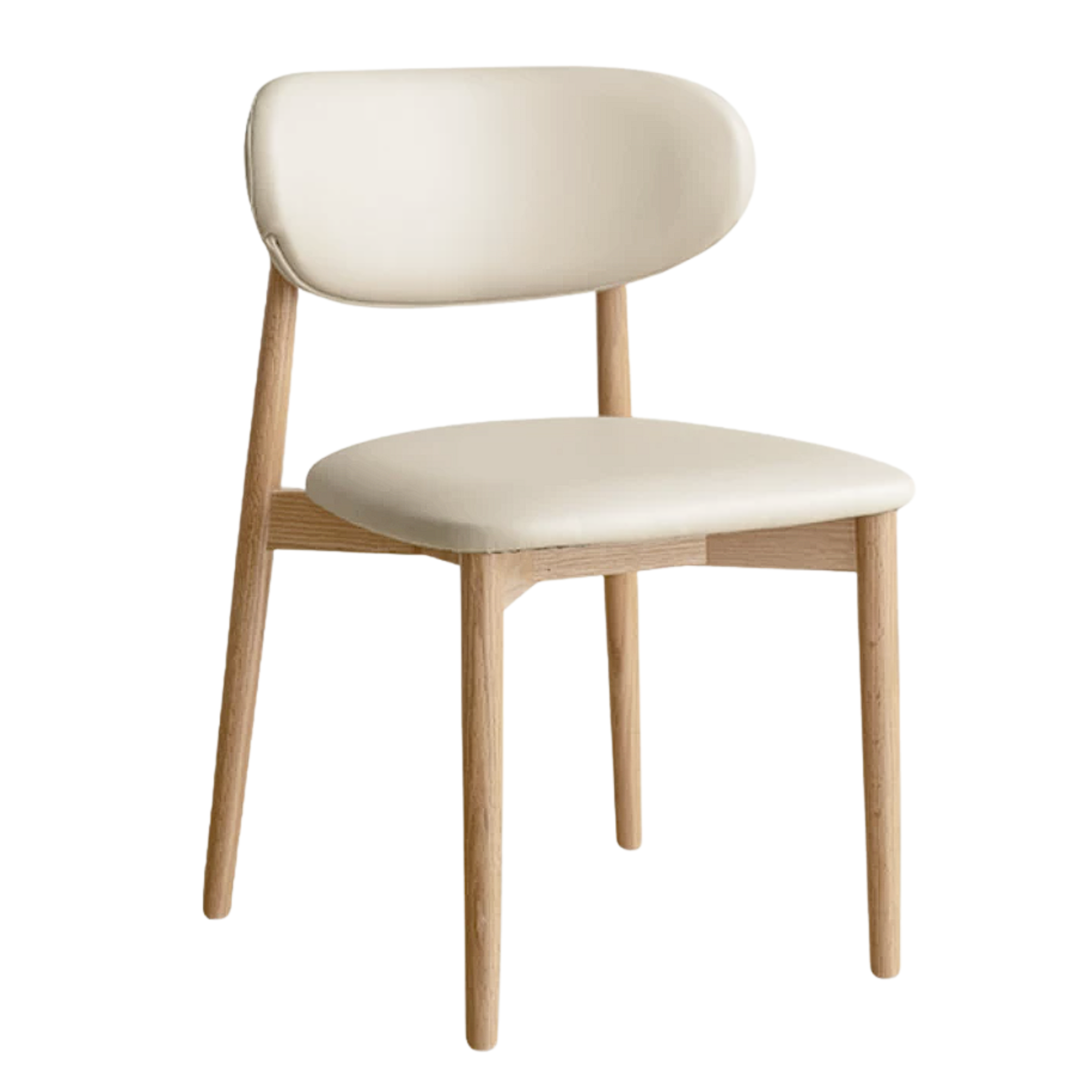 Set 4 pcs Ash, Oak, Cherry Solid Wood Upholstered Dining Chair with Rounded Back