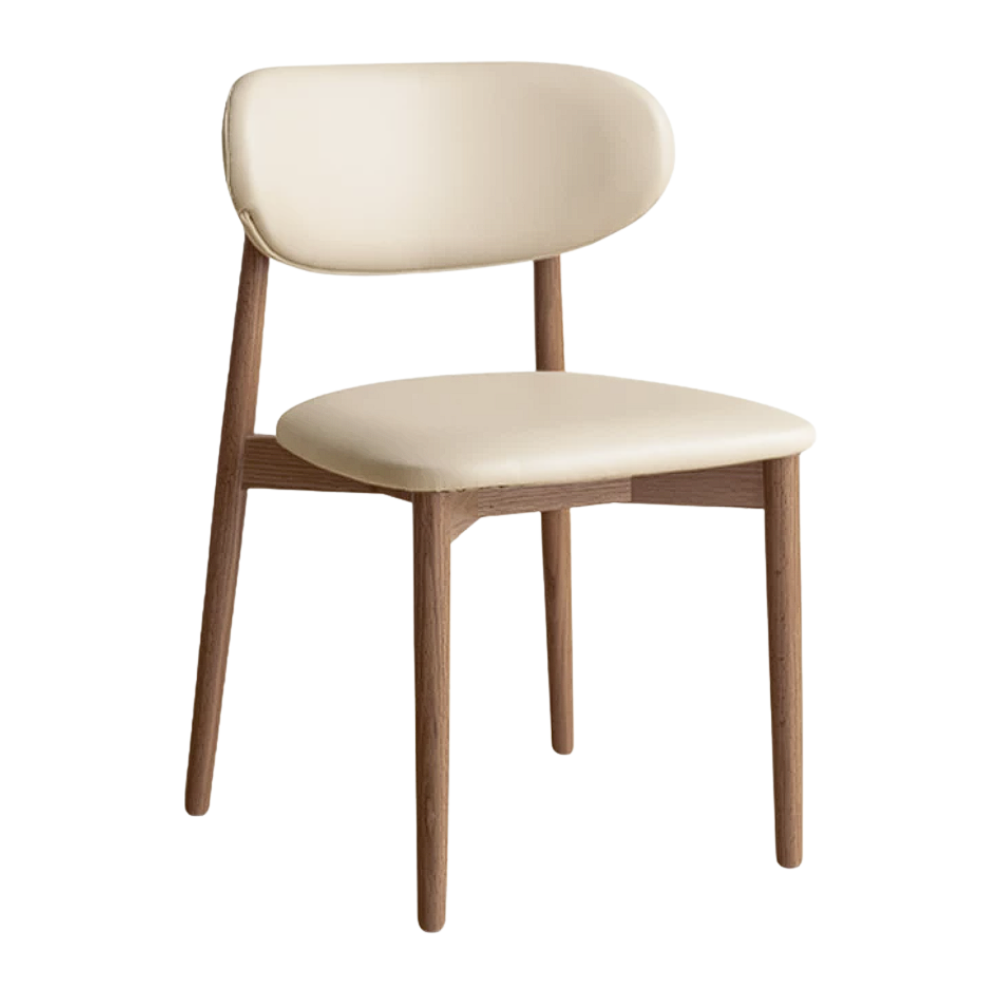 Set 4 pcs Ash, Oak, Cherry Solid Wood Upholstered Dining Chair with Rounded Back
