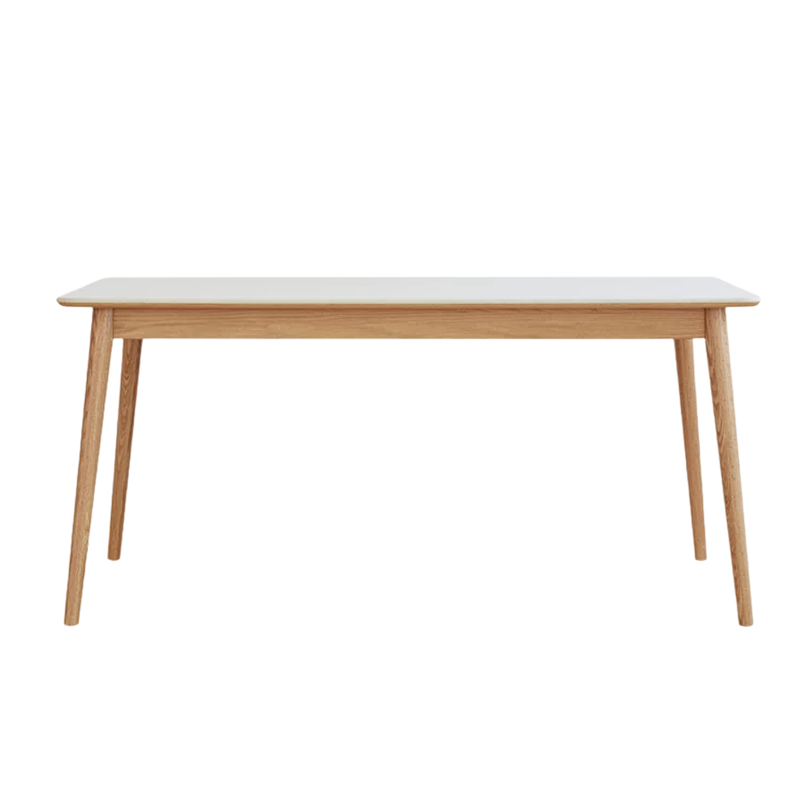 Oak, Rubberwood Solid Wood Dining Table With Rock Slab Surface