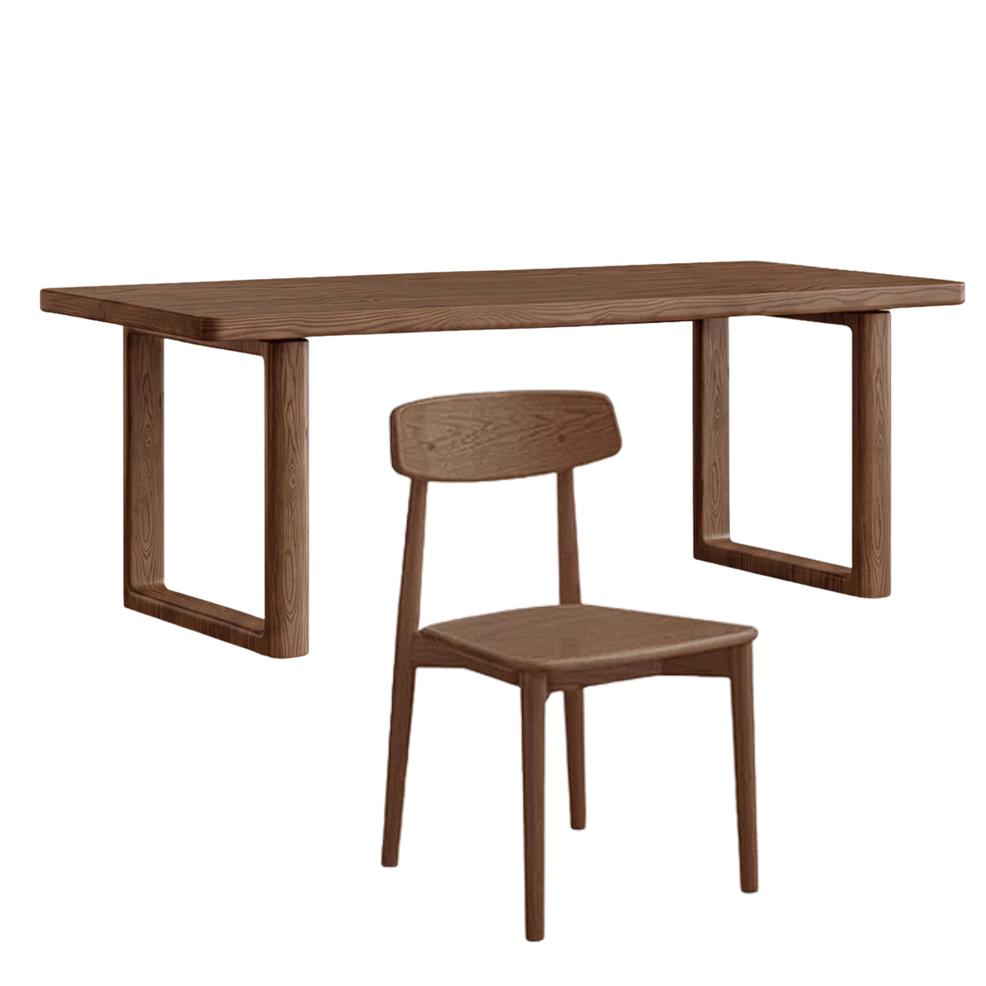 Black Walnut, Golden Pear, Ash Solid Wood Large Board Dining Table