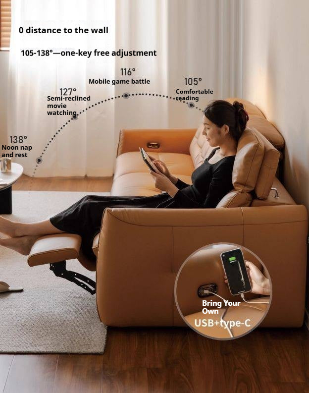 Leather Electric Luxury High Backrest Sofa