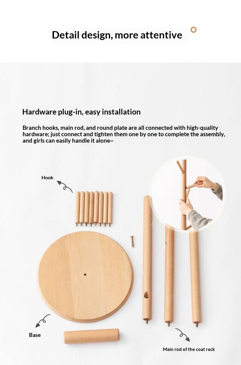 Beech Solid Wood Modern Minimalist Standing Hanger