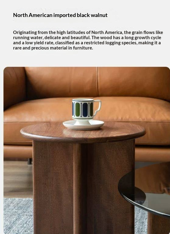 Black Walnut Combination Round Coffee Table