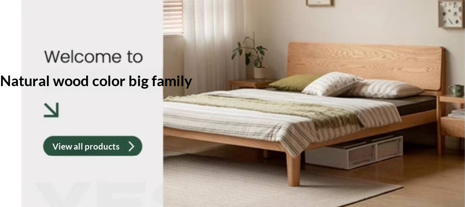 Oak Solid Wood High Box Bed in Modern Minimalist Design