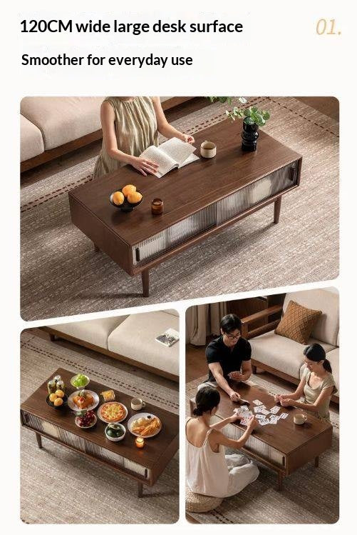 Red Zebrawood Rectangular Coffee Table