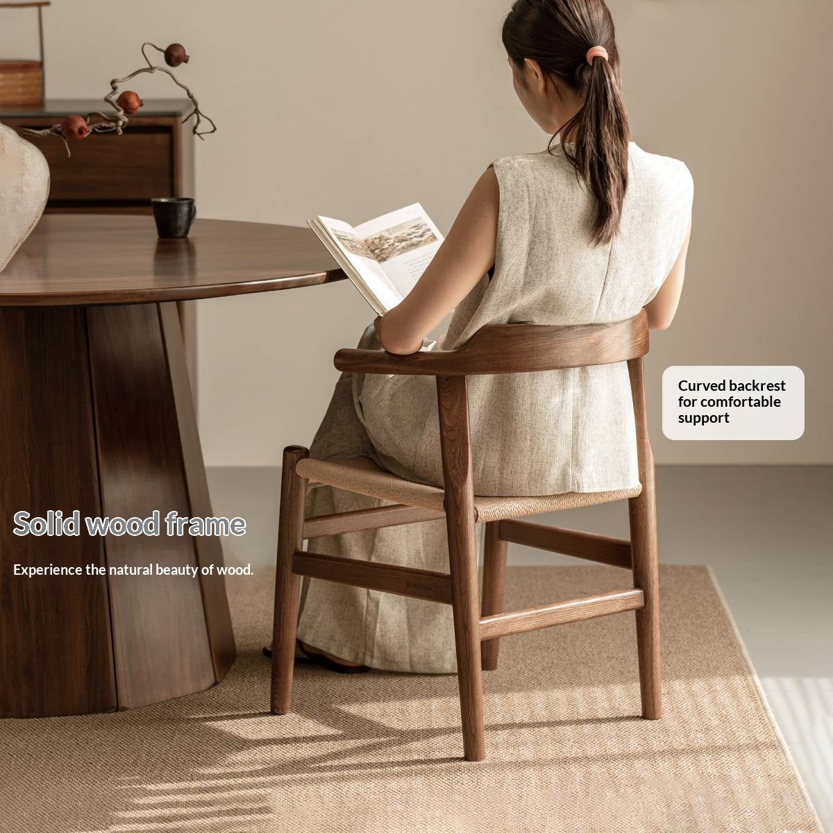 Ash Solid Wood Retro Dining Chair