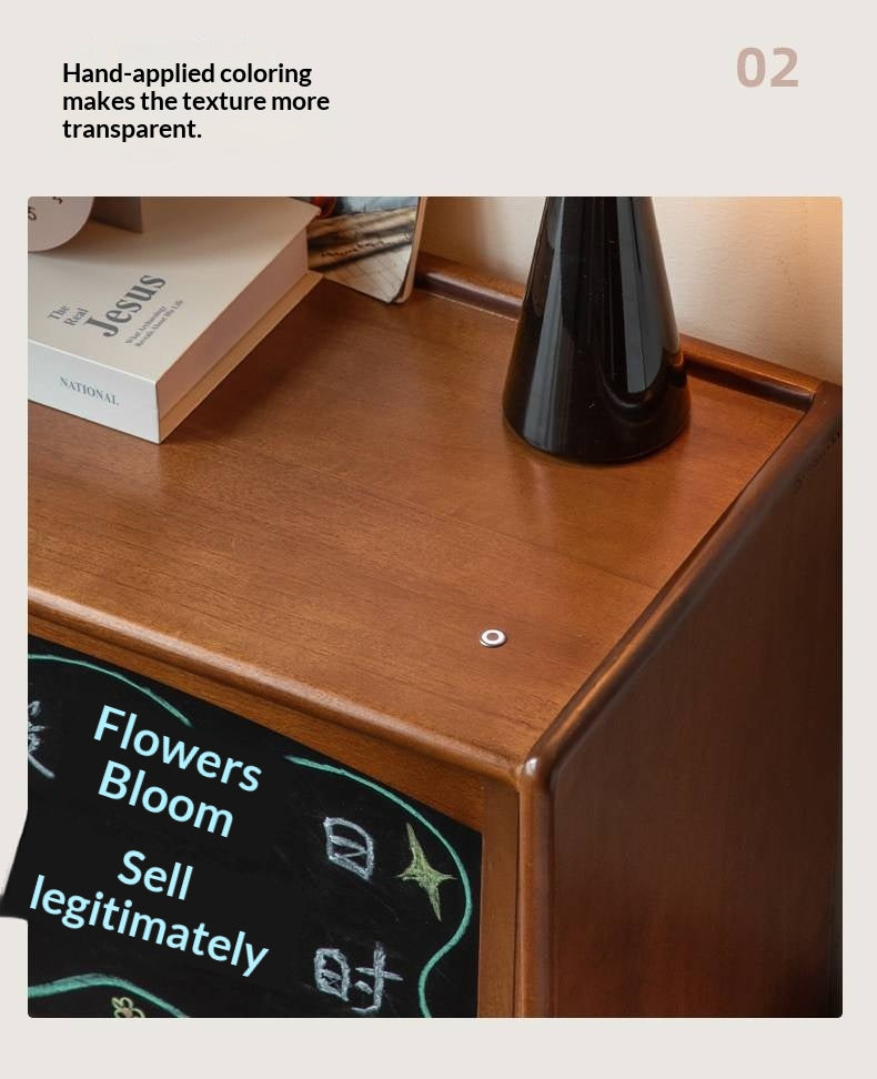 Poplar Solid Wood Vintage Style Flip Door Bookcase