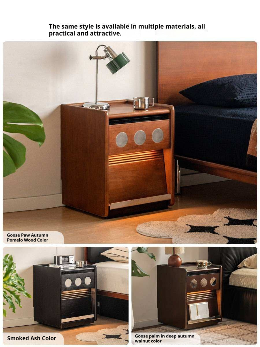 Black Walnut, Cherry, Ash, Sandalwood, Tulipwood Solid Wood Nightstand