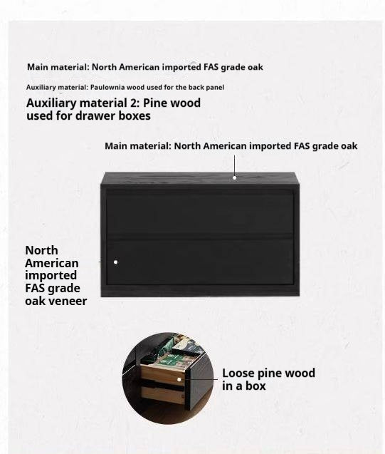 Oak Solid Wood TV Stand Combination Bookcase