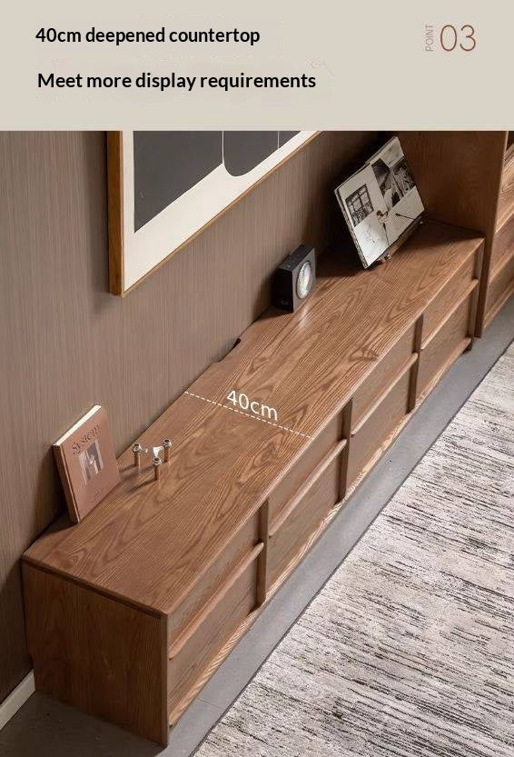 Ash Solid Wood Italian Luxury Floor-Standing TV Cabinet