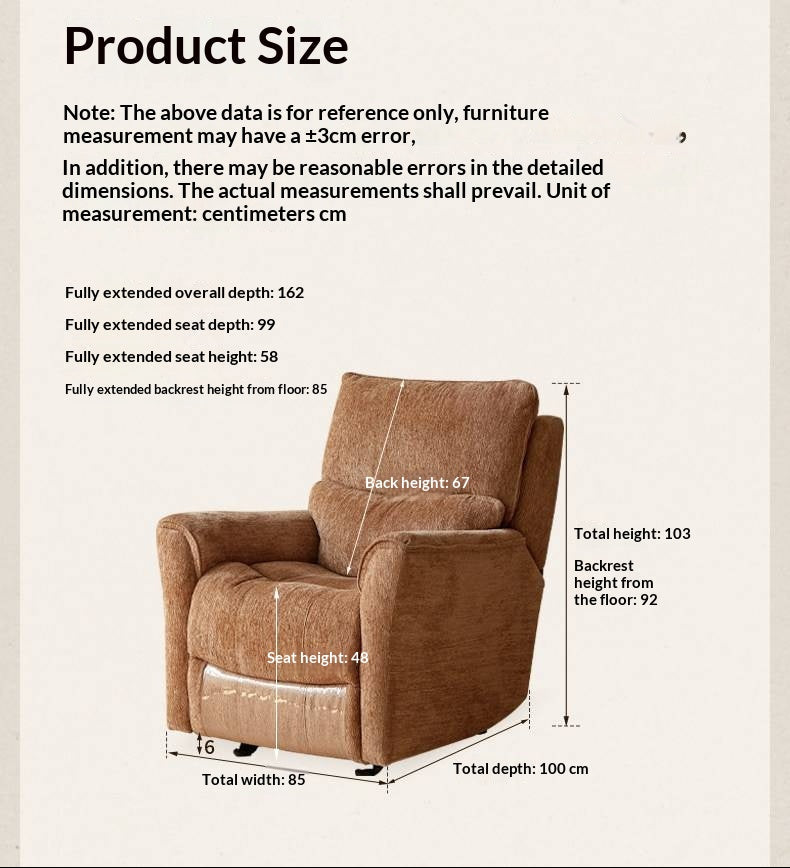 Electric Recliner Modern Casual Power Reclining Lounge Fabric Chair