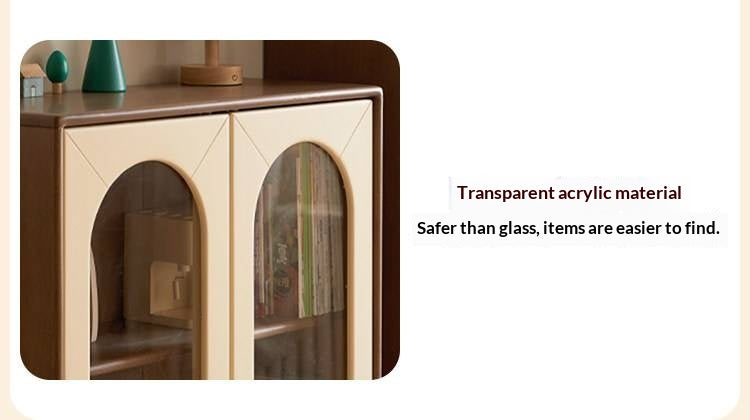 Solid Rubberwood Children's Bookshelf Retro Style