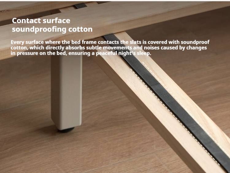 Poplar Solid Wood Floating Bed with Lights, Modern Minimalist