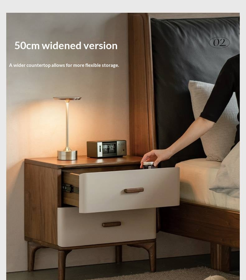 Black Walnut Solid Wood Italian Light Luxury Nightstand