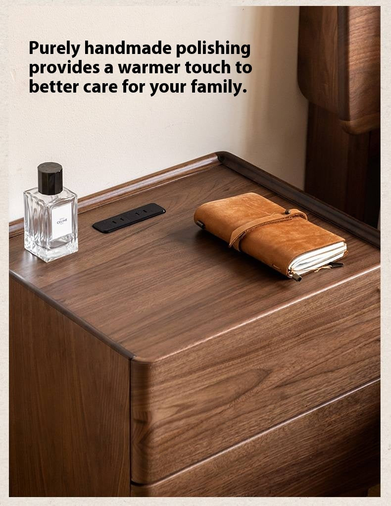 Black Walnut, Ash Solid Wood Nightstand