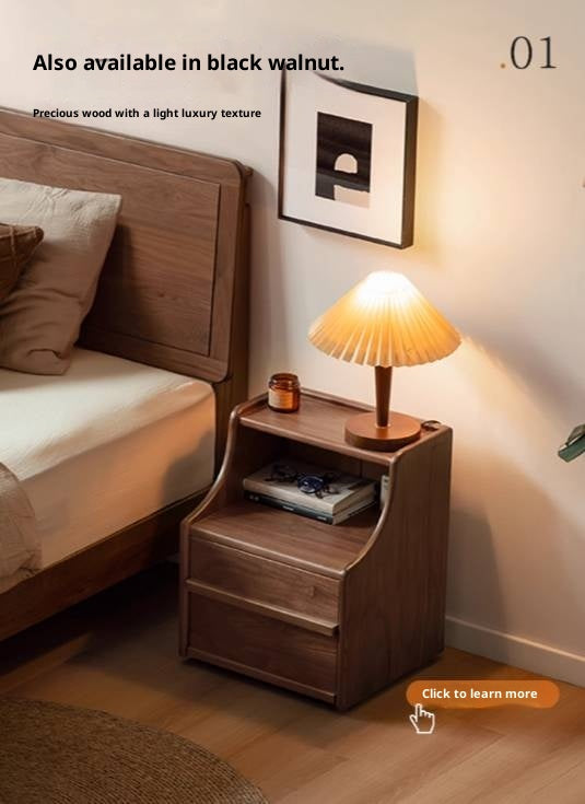 Poplar Solid Wood Movable Bauhaus Style Nightstand