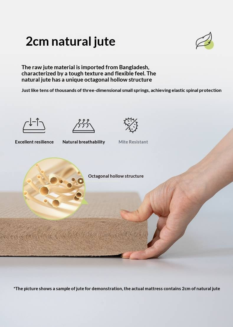 Eco-Friendly Zero Glue Certified Mattress with Jute and Latex — Natural Design