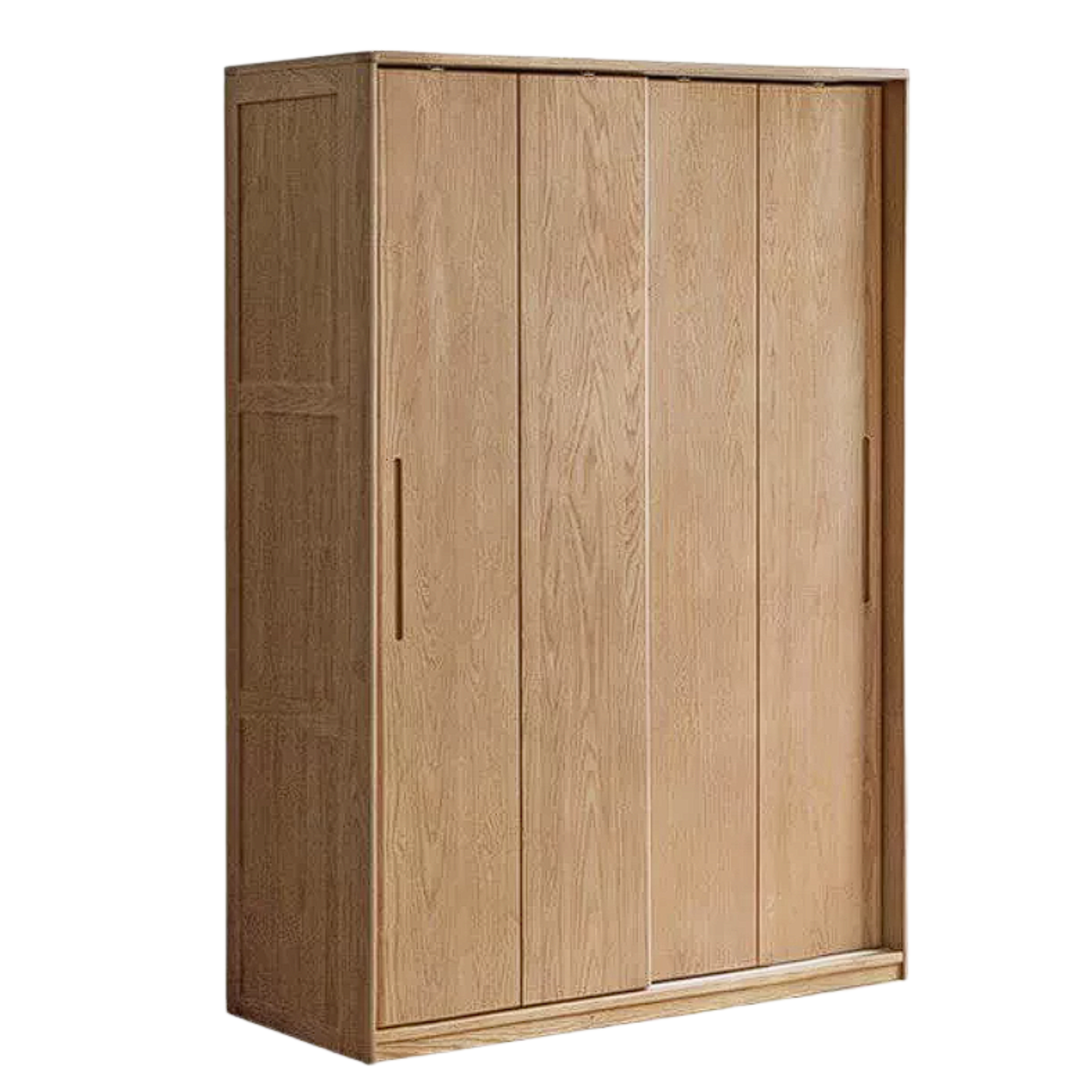 Oak, Ash Solid Wood Wardrobe With Sliding Doors