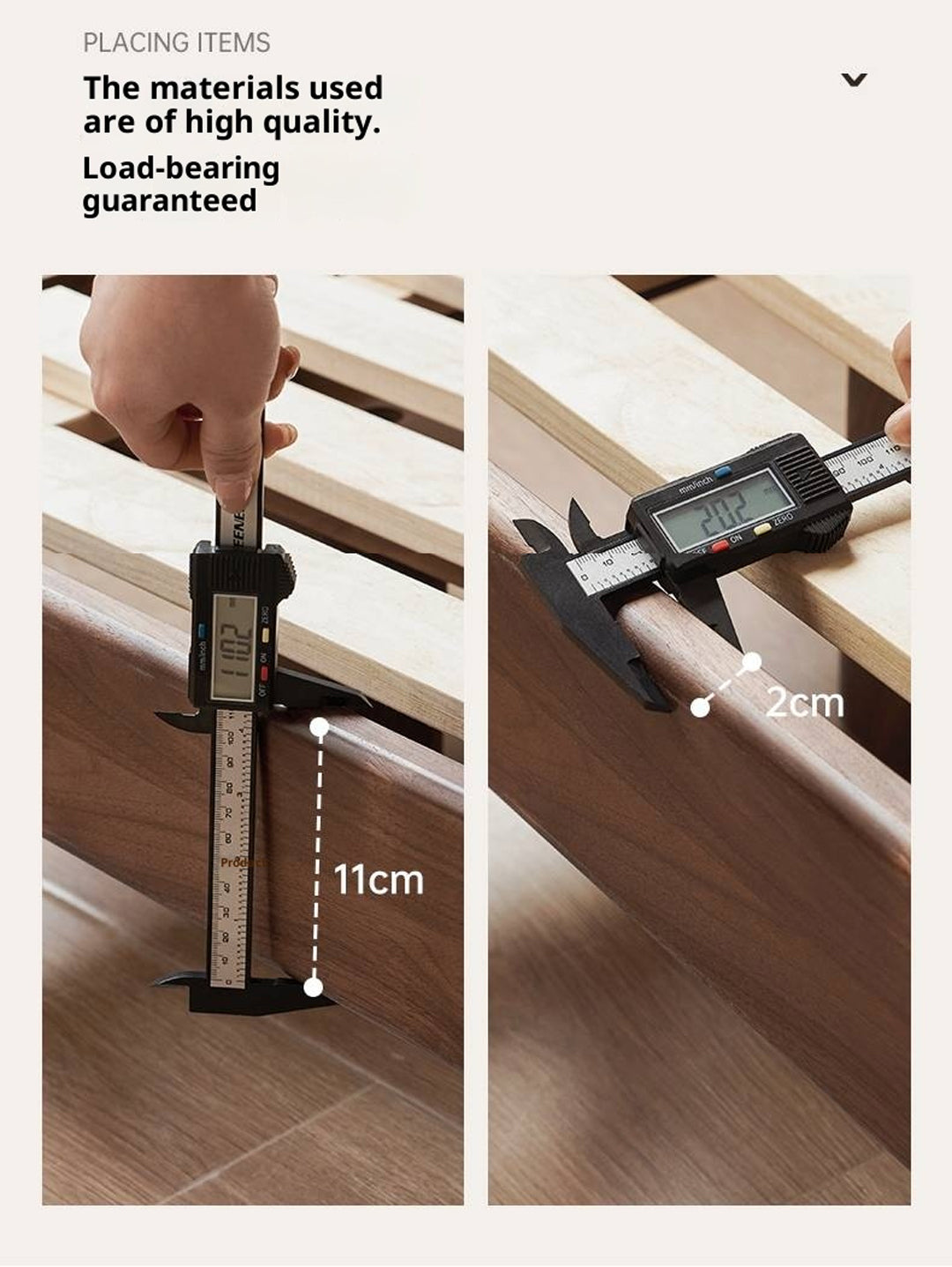 Black Walnut Solid Wood Platform Bed, Headboard-Free Bed