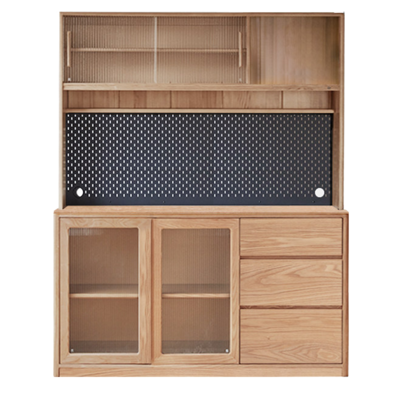 Ash Solid Wood White Wax Rock Plate Sideboard