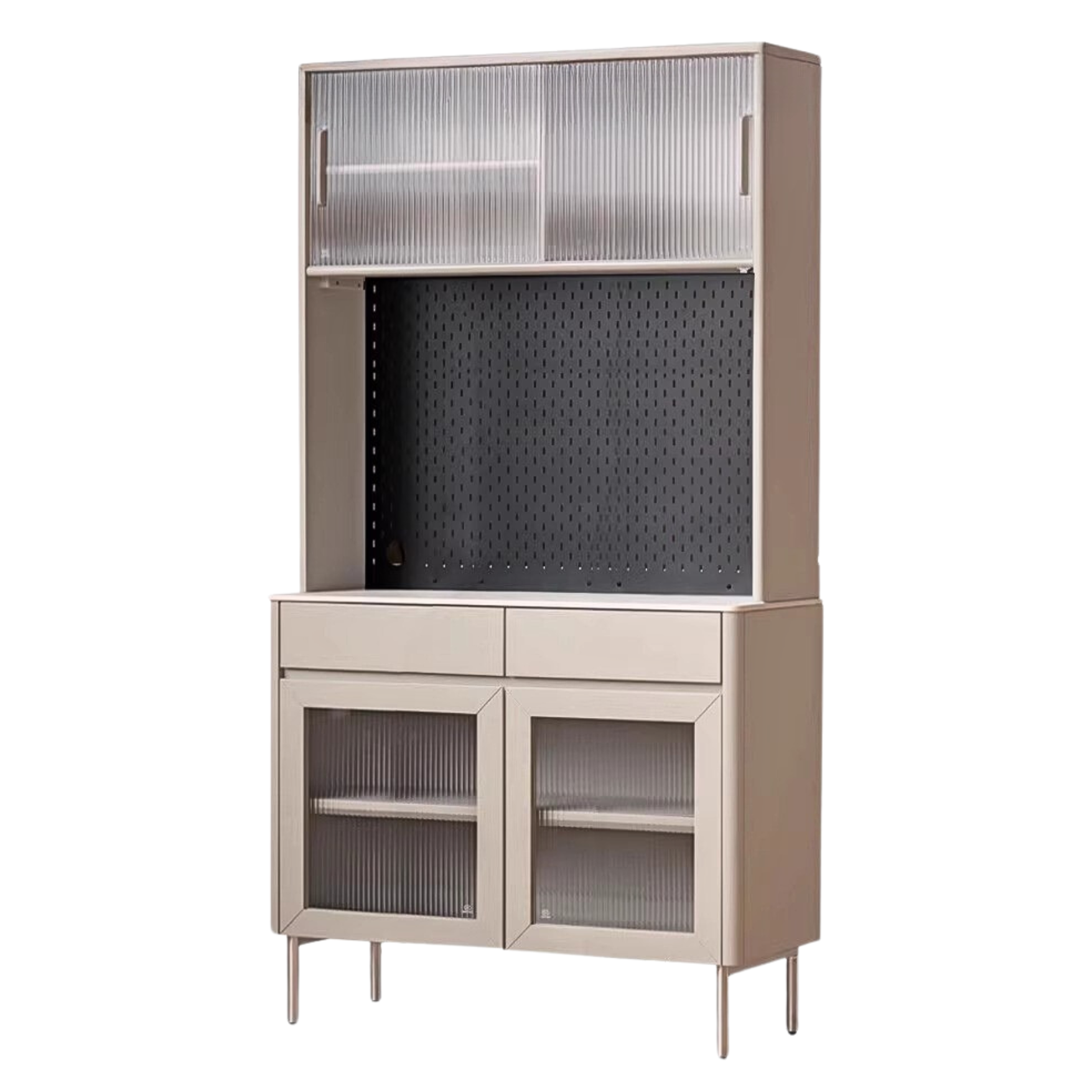 Poplar Solid Wood High Sideboard Household Storage,