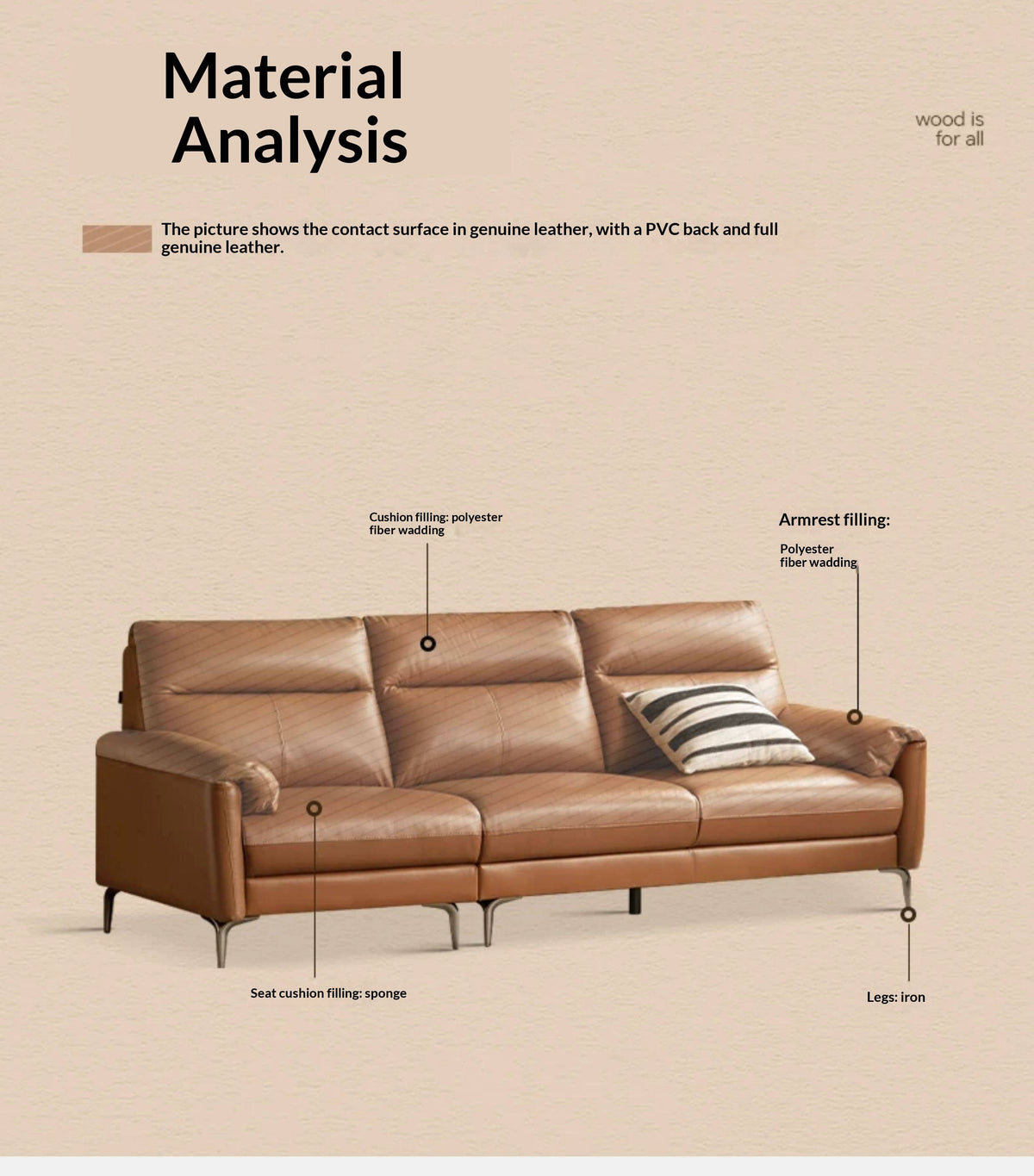 Genuine Leather Italian Normcore Modern Sofa