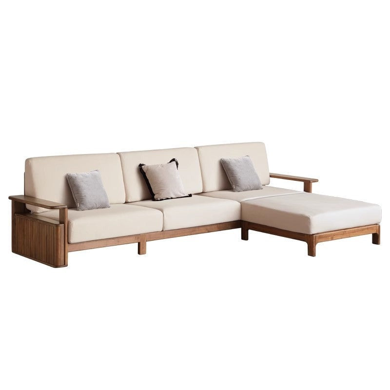 Black walnut solid wood sofa light luxury"