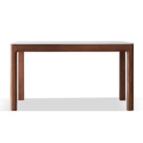 Ash solid Wood Rock Plate Brown Dining Table